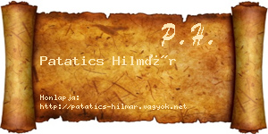 Patatics Hilmár névjegykártya